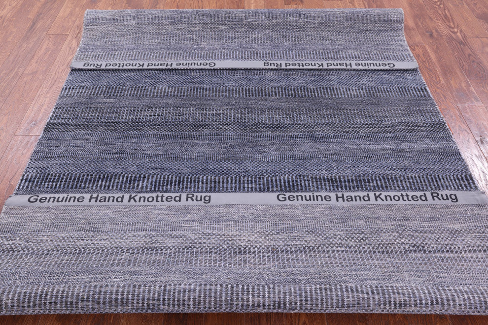 Hand Knotted Wool and Silk Savannah Grass Rug 6' 0" X 9' 3" Q11927