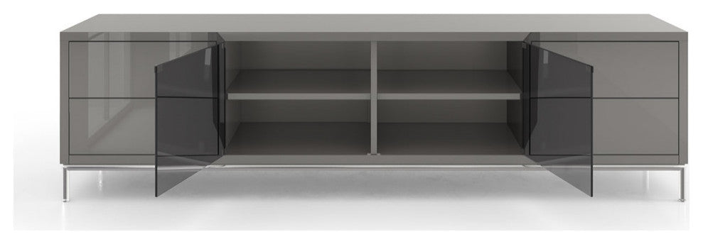 Lenox Media Cabinet, Glossy Dark Gull Gray