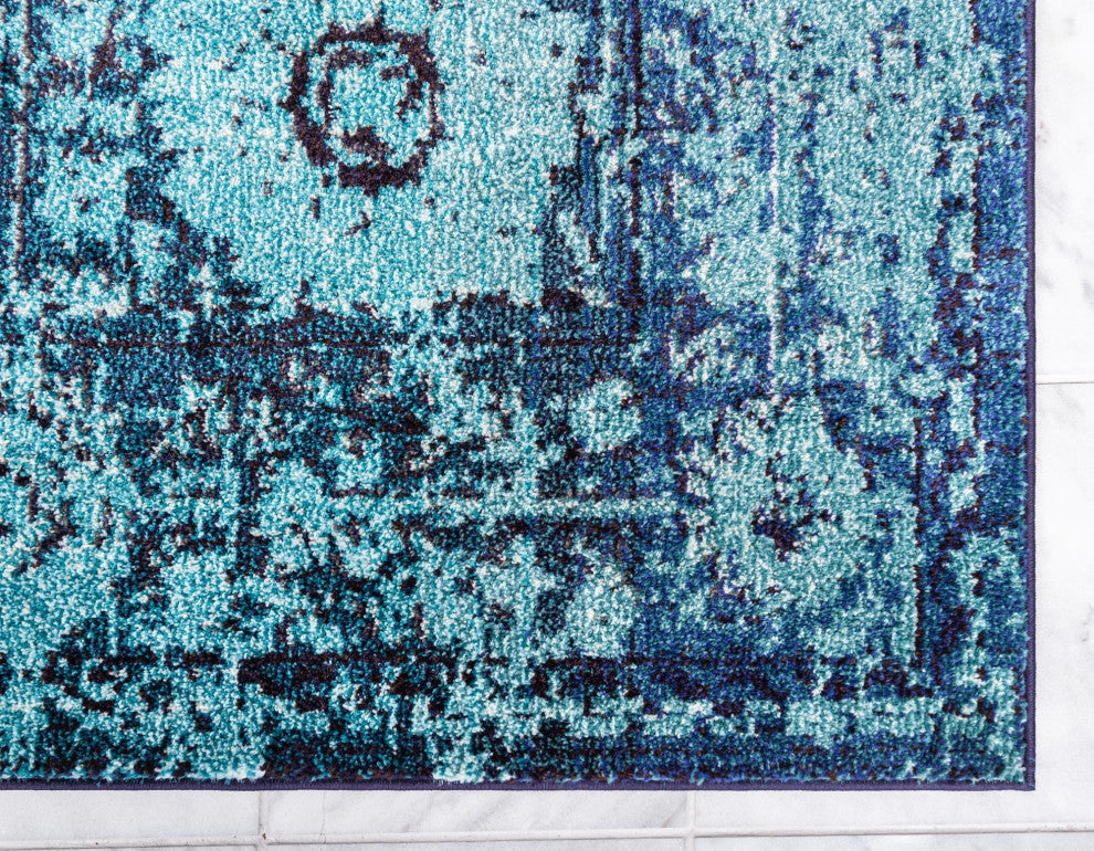 Rug Unique Loom Medici Turquoise Rectangular 3' 3 x 5' 3