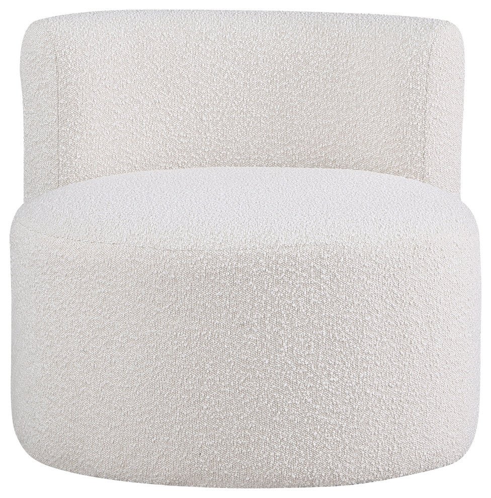 Como Boucle Fabric Upholstered Accent Chair, Cream