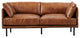 Venezia Industrial Modern Love Seat - Light Brown Leather