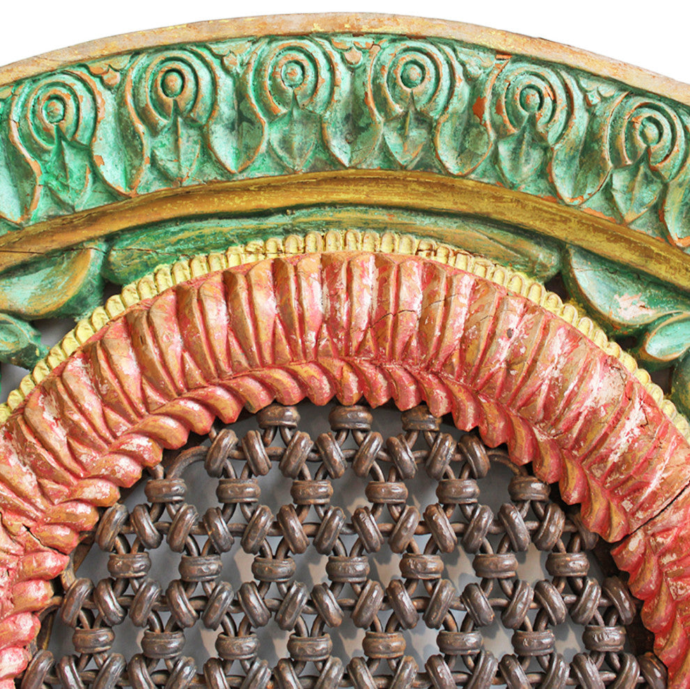 Consigned Large Carved Green Transom