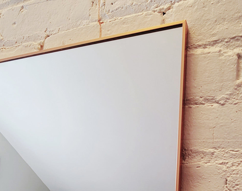 Vanta Metal Framed Wall Mirror with Dual Mounting Brackets, Gold, 39.5 in. X 29.5 in.