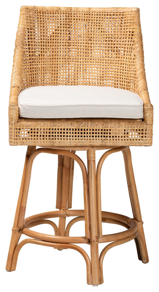 Ruby Natural Brown Rattan Collection, Counter Stool