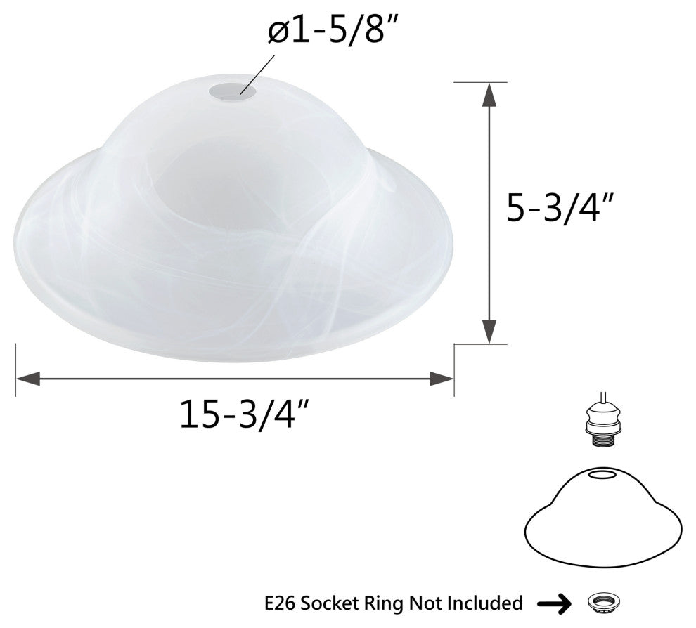 23101-31 Replacement Alabaster Torchiere Lamp Glass(42mm) Shade
