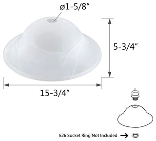 23101-31 Replacement Alabaster Torchiere Lamp Glass(42mm) Shade