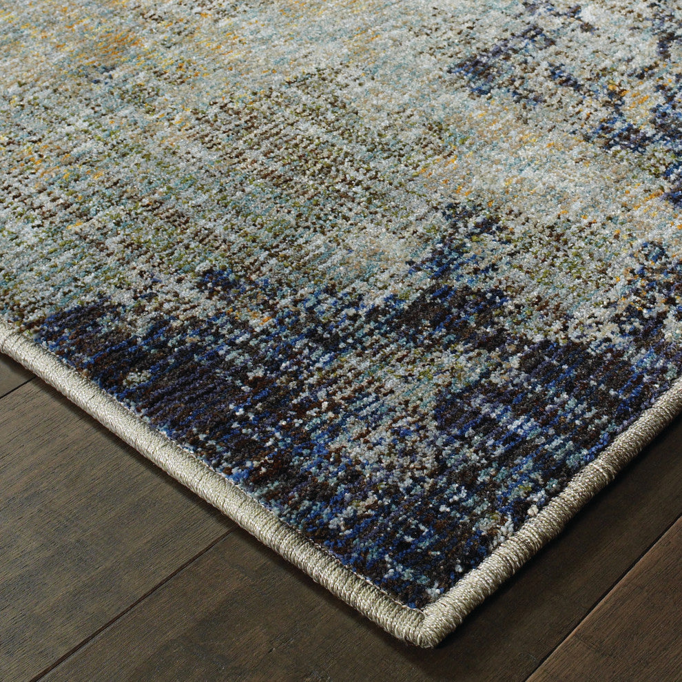 Elements Visions Navy/Blue Area Rug, 3'3"x5'2"