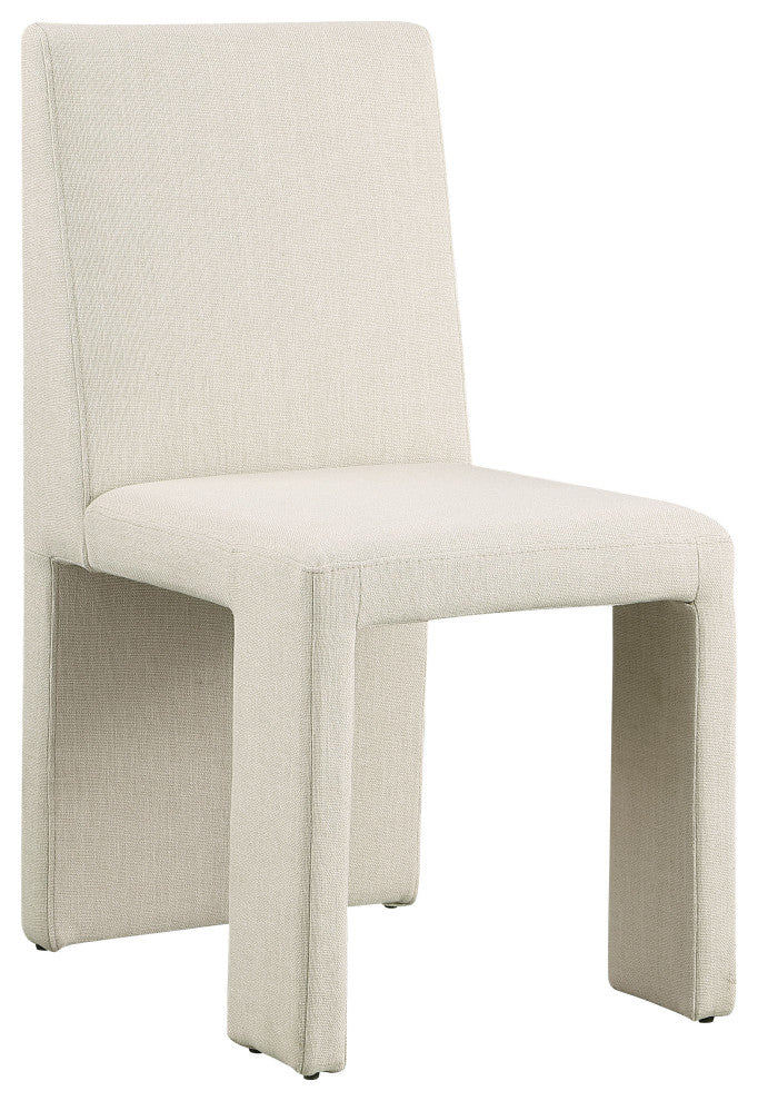 Benson Upholstered Dining Chair, Beige, Linen Texured Fabric