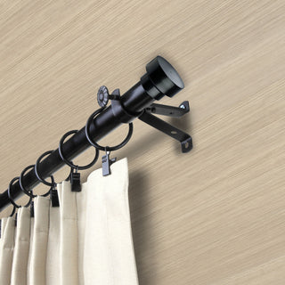 Topper Curtain Rod, Black, 66-120"