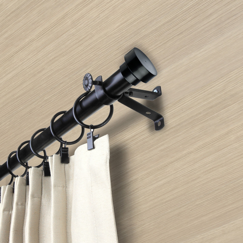 Topper Curtain Rod, Black, 66-120"