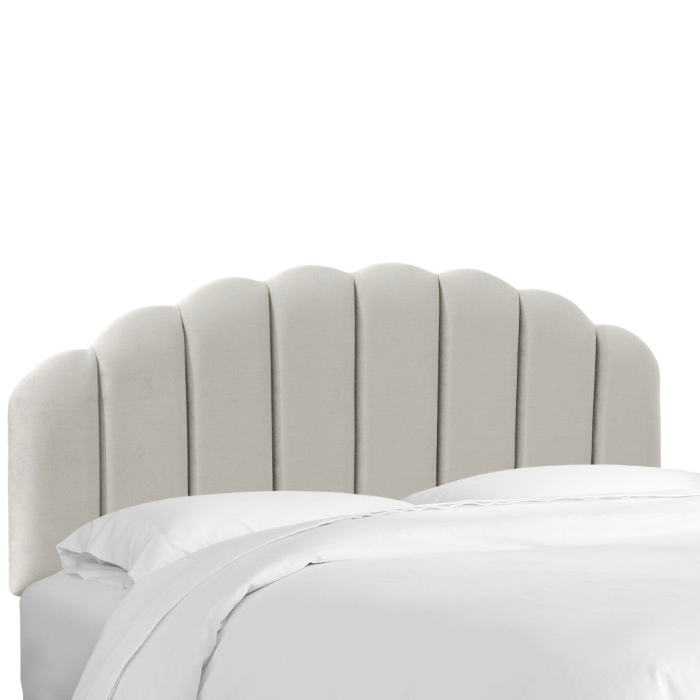 Full Headboard, Velvet Light Gray