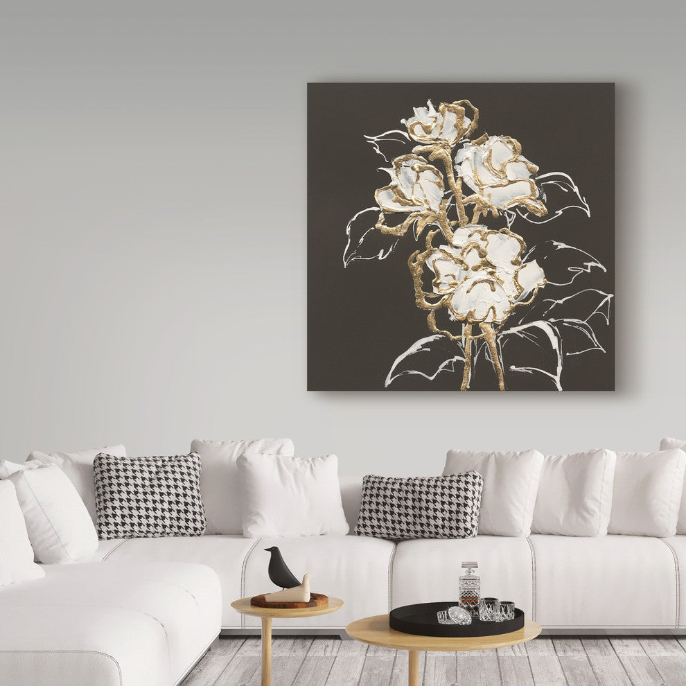Chris Paschke ''Gilded Roses'' Canvas Art, 18"x18"