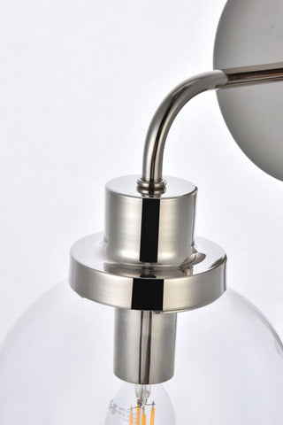 Helen 1-Light Bath Sconce, Polished Nickel With Clear Shade