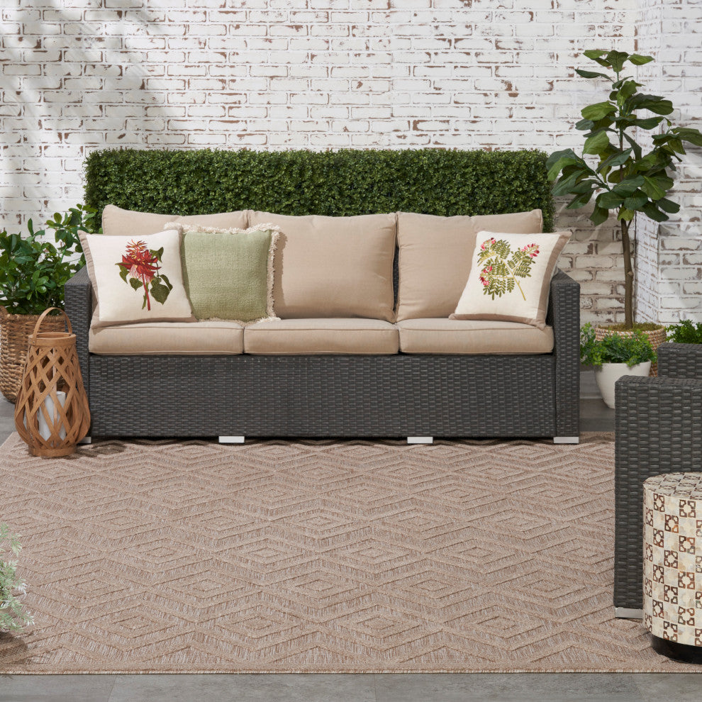 Nourison Versatile 9' x 12' Natural Beige Modern Area Rug