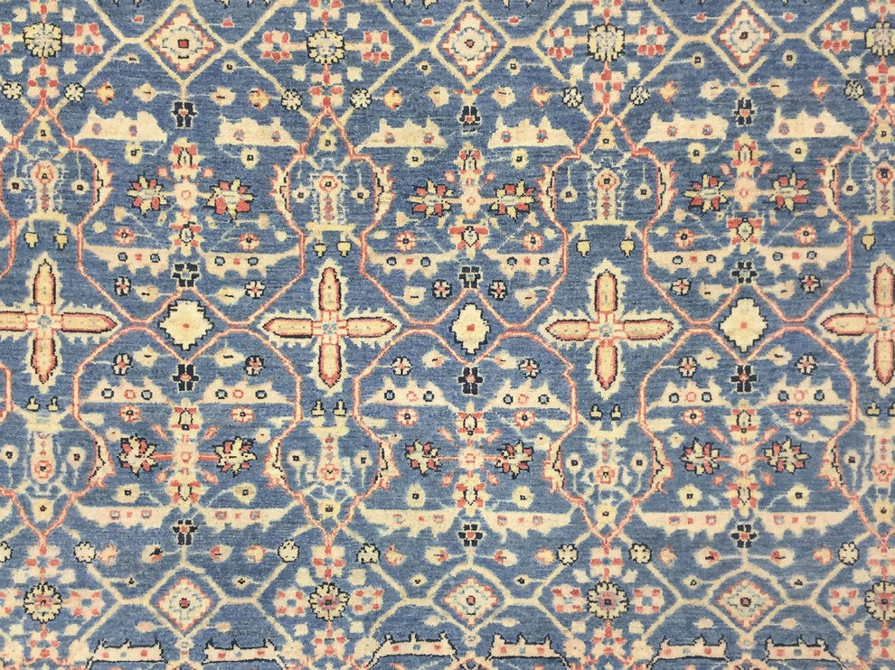 Faded Peshawar Ashly Blue/Gold Rug, 9'0x11'10