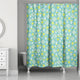 Tulip Pattern in Blue Shower Curtain
