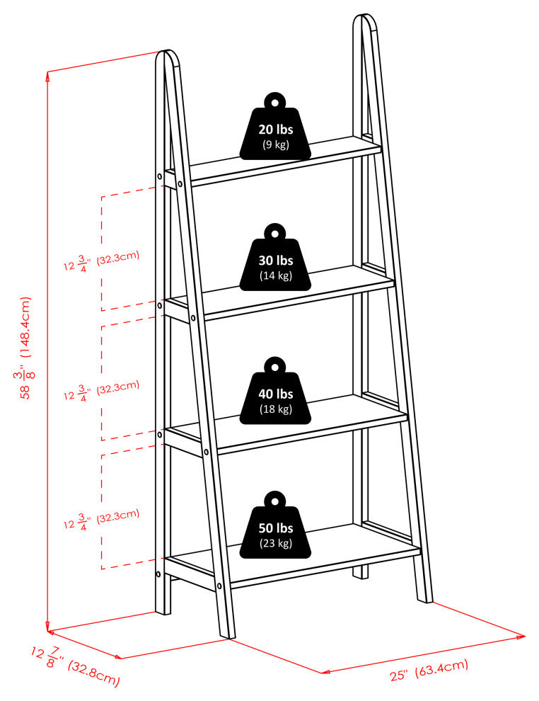 Avalon 4-Tier A-Frame Shelf, Espresso