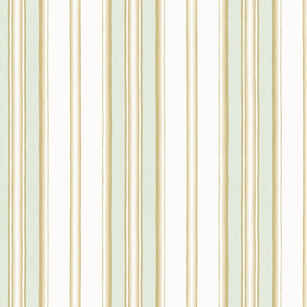 Stripes And Damasks, Classic Damask Stripes White Green Wallpaper Roll