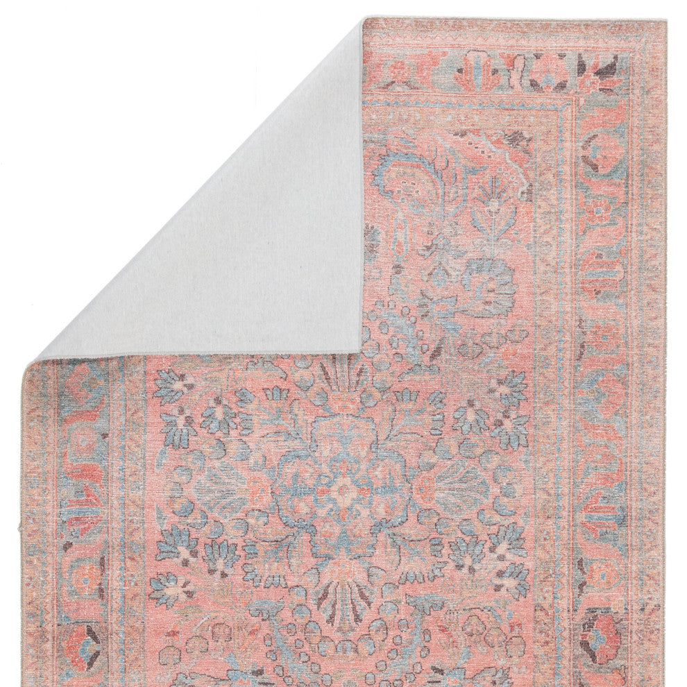 Machine Washable Jaipur Living Pippa Medallion Pink/Light Blue Area Rug, 6'x9'
