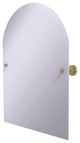 Frameless Arched Top Tilt Mirror with Beveled Edge, Satin Brass