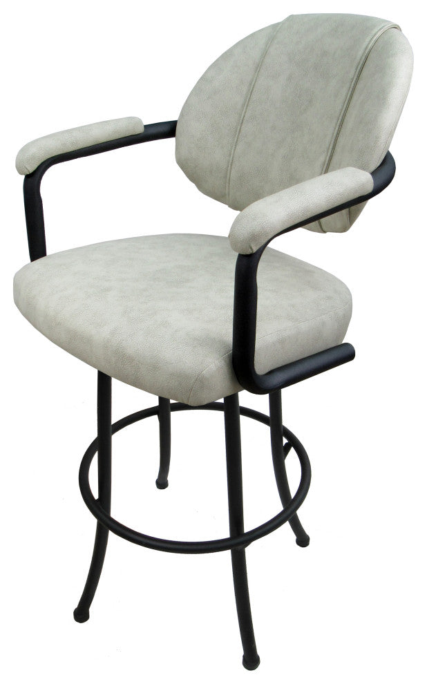 Swivel Counter 26", 30" or Extra Tall 34" Metal Bar Stool M-70, Innova Albaster Vinyl- Black, 26"