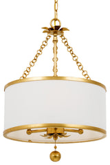 Broche 3 Light Antique Gold Chandelier