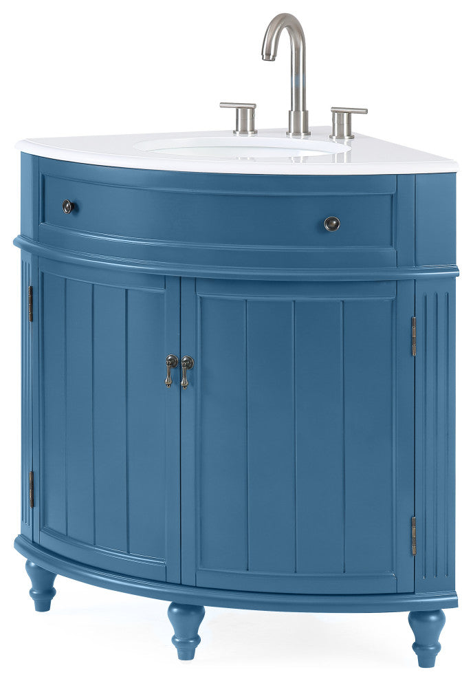 24" Triadsville Cottage Style Teal  Blue Bathroom Sink Vanity