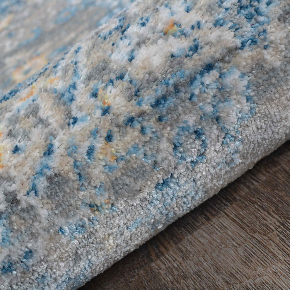 MACHINE MADE POLYESTER AREA RUGS  -Gray Blue Color, Oriental ,Living room rugs