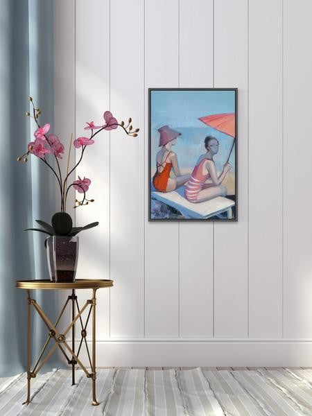 "Beach Elegance" Floater Framed Painting Print on Canvas, 30"x45"
