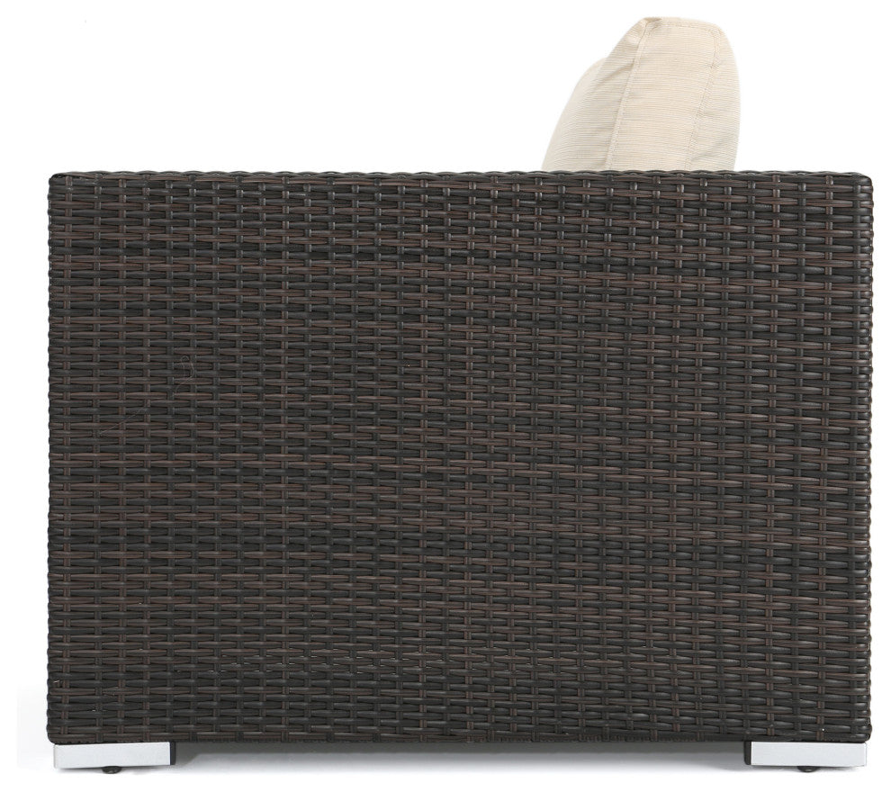 Avianna Outdoor Wicker Club Chair With Cushions, Set of 2, Multibrown/Beige