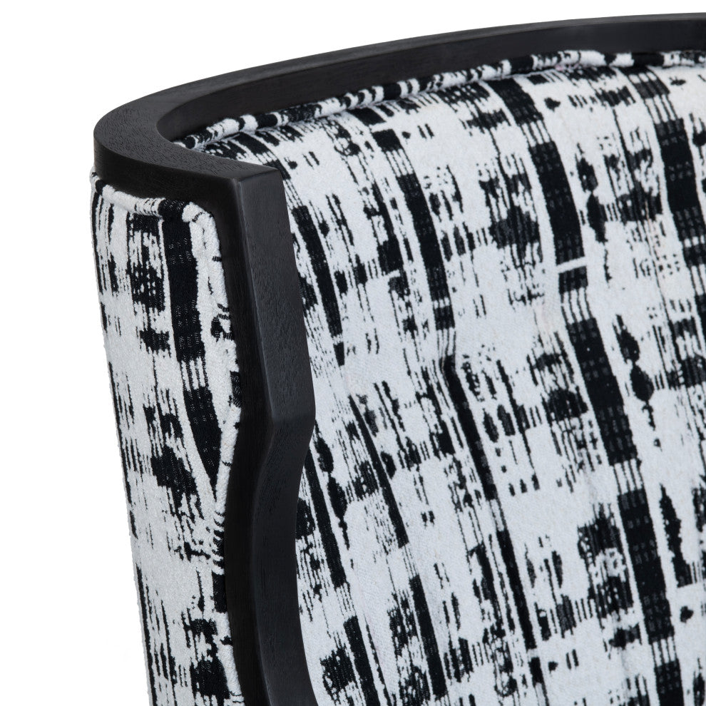 Black and White Upholstered Accent Chair
