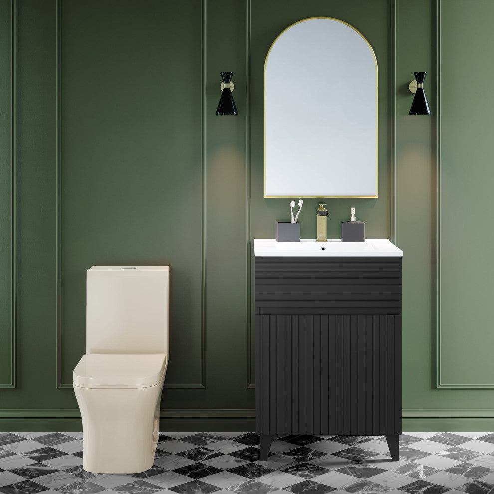Concorde One Piece Square Toilet Dual Flush 1.1/1.6 gpf, Bisque