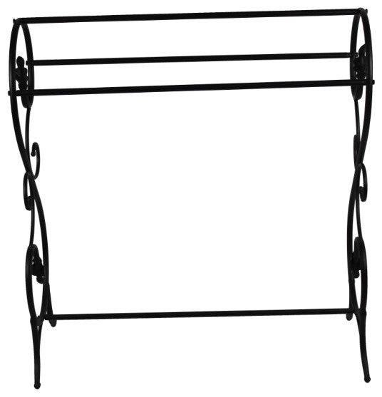 Benzara Antique Style Metal Towel Rack Stand, Black
