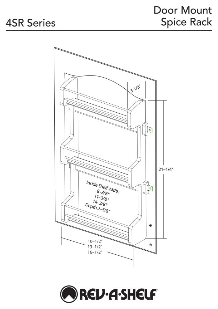 Wood Wall Cabinet Spice Rack Organizer, 13.5"