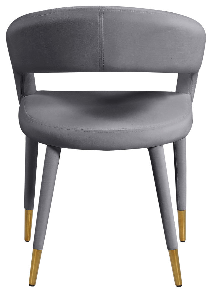 Destiny Dining Chair, Grey, Velvet