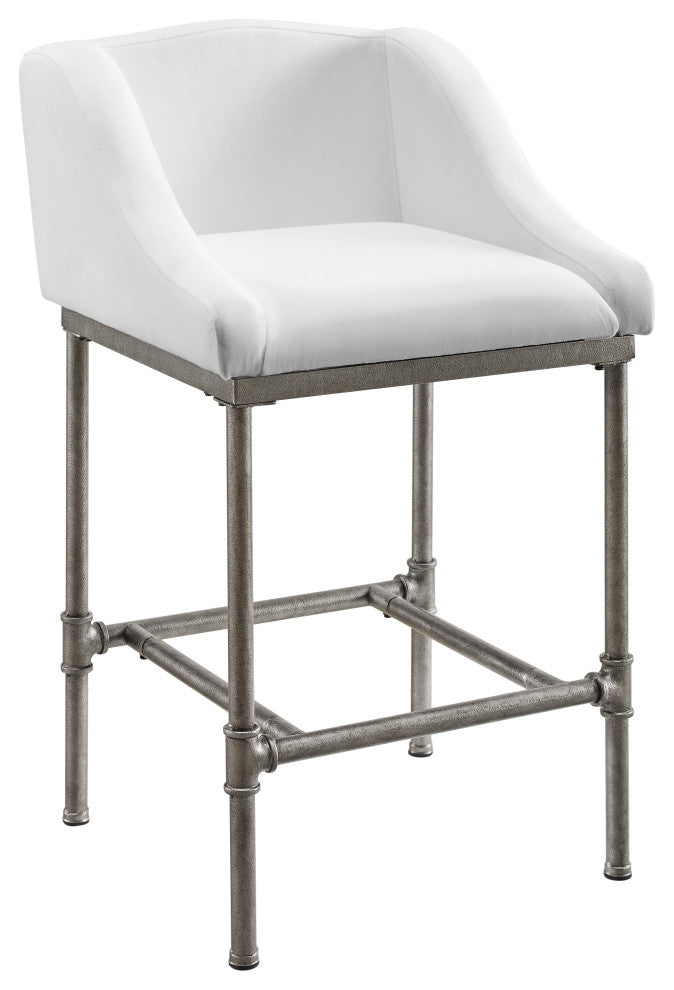 Hillsdale Dillon Modern Low Profile Wingback Metal Stool, Counter Height