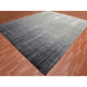Blue, Modern Ombre Design, Pure Wool Hand Knotted Oversized Rug, 12'2"x15'0"