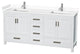 72" Double Bathroom Vanity, White, White Cultured Marble Countertop, Sinks