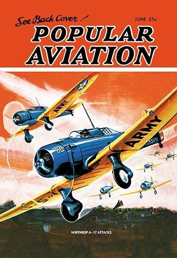 Northrop A-17 Attacks - Gallery Wrapped Canvas Art 28" x 42"