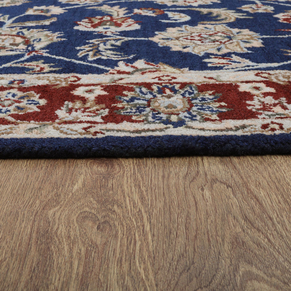 HAND TUFTED WOOL ECO-FRIENDLY AREA RUGS - Rectangle,Blue Red,Oriental