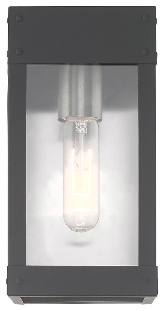 Contemporary Outdoor Wall Lantern, Scandinavian Gray
