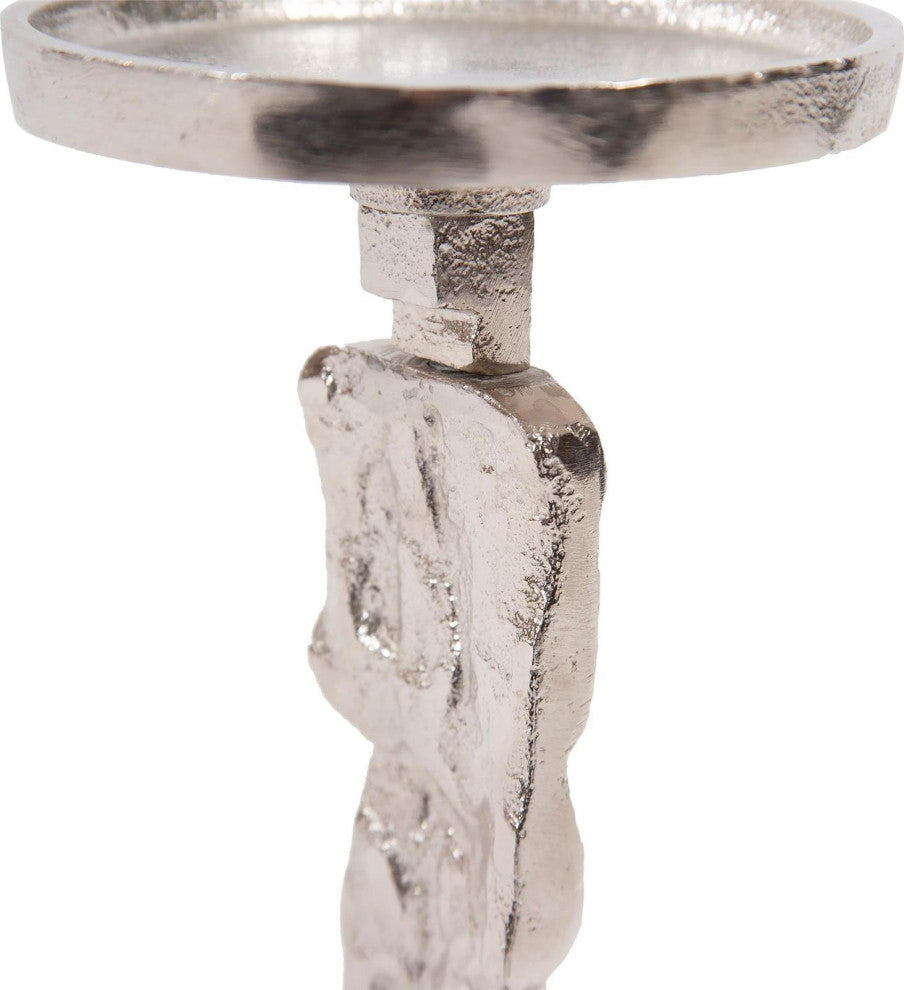 Silver Abstract Figure Candle Holder