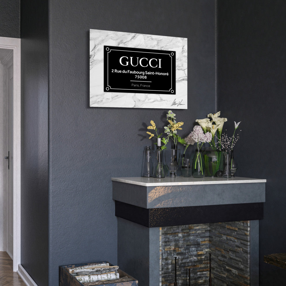 "Prestige G" Frameless Free Floating Reverse Printed Tempered Glass Wall Art