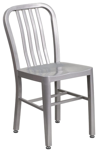 5-Piece Patio Dining Set with Round Table and Slatted Back Chairs, Gray