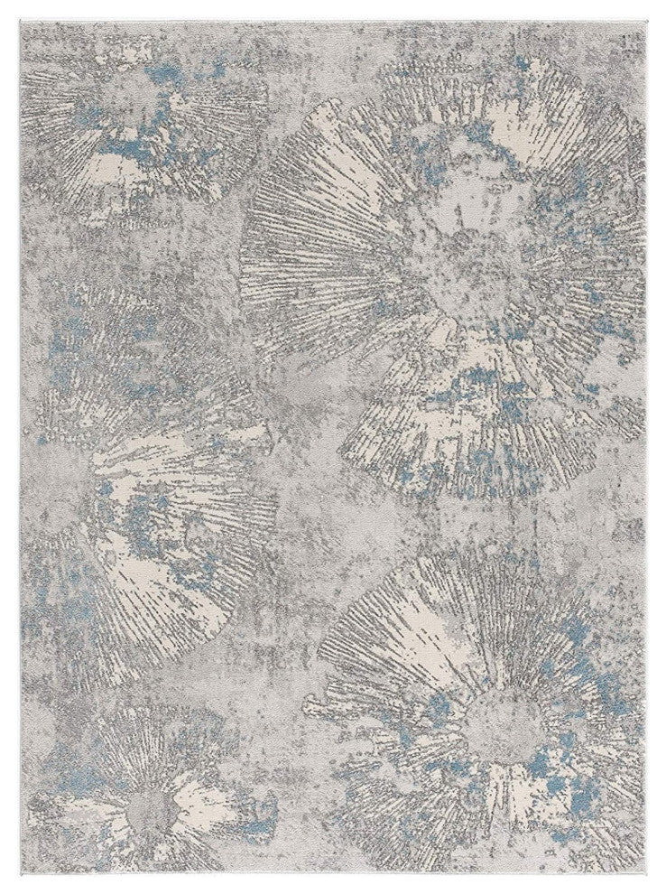 8' X 10' Blue Abstract Dhurrie Area Rug