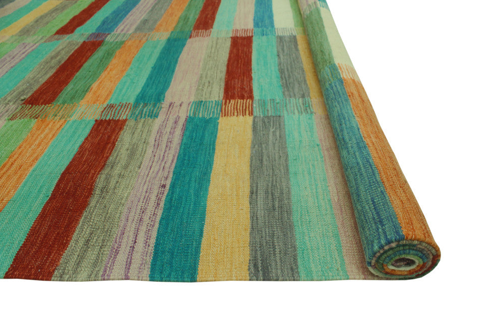 Winchester Kilim Norton Red/Blue Rug, 6'6x9'8