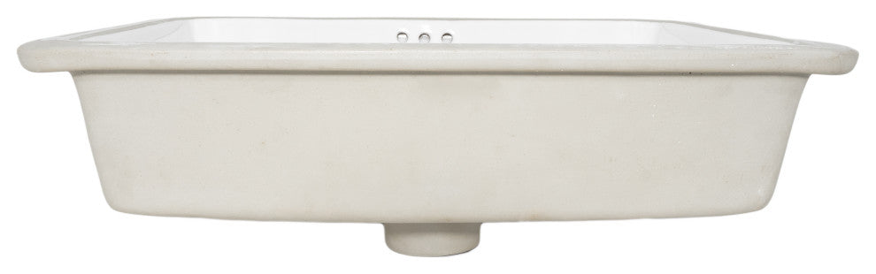 NP-U193911 ShallowRectangular Undermount Porcelain Sink w/ OverflowDrain Options, Oil Rubbed Bronze