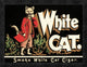 "White Cat Brand Cigars" Framed Canvas Giclee by Vintage Booze Labels, 24"x19"