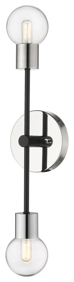 Z-Lite 621-2S Neutra 2 Light 26" Tall Wall Sconce - Matte Black / Foundry Brass