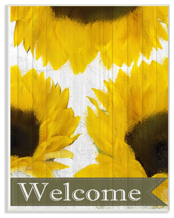 Sunflower Welcome Yellow Flowers Painting, 10"x15"